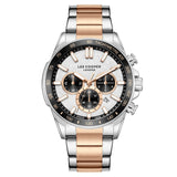 Lee Cooper Men's  Multifunction Watch Silver Dial With Two Toned Rose Gold And Silver Metal Band,LC08240.530