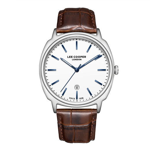 Lee Cooper, Men's, Analog Watch, Silver Dial, with Leather Band, LE-LC08248.332