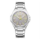 Lee Cooper Men's Analog Watch Beige Dial With Silver Metal Band,LC08252.360