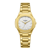 Lee Cooper Women's Analog Watch Silver Dial With Gold Metal Band,LC08258.130