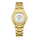 Lee Cooper Women's Analog Watch Silver Dial With Gold Metal Band,LC08258.130