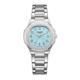Lee Cooper Women's Analog Watch BLue Dial With Silver Metal Band,LC08258.300