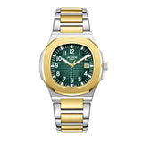 Lee Cooper Men's Analog Watch Dark Green Dial With Two Toned Silver and Gold Band,LC08259.270