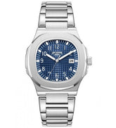 Lee Cooper Men's Analog Watch Dark Blue Dial With Silver Metal Band,LC08259.390