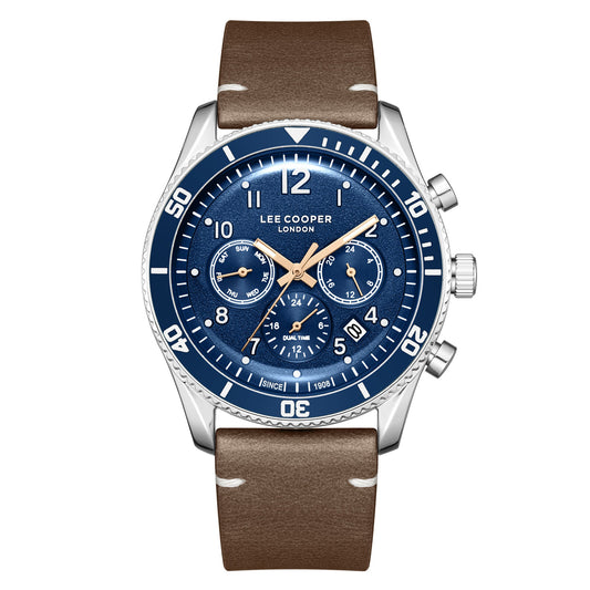 Lee Cooper, Men's, Analog Watch, Blue Dial, with Leather Band, LE-LC08260.394