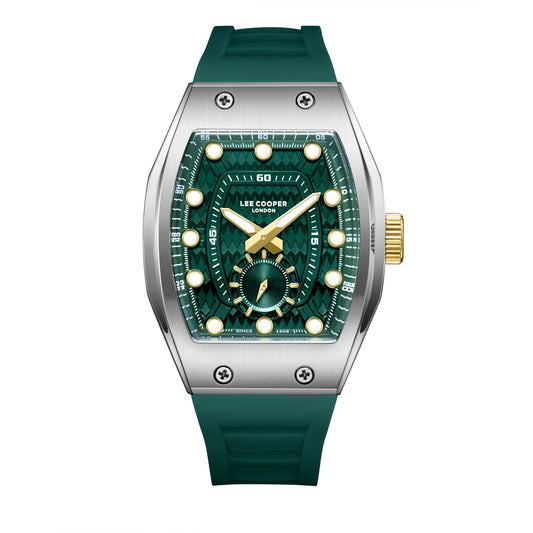 Lee Cooper, Men's, Analog Watch, Green Dial, with Silicone Band, LE-LC08264.375