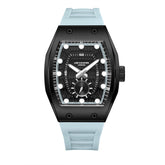 Lee Cooper Men's Analog Watch Black Dial With Blue Silicone Strap,LC08264.657