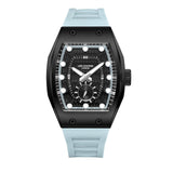 Lee Cooper Men's  Analog Watch Black Dial With Blue Silicone Strap,LC08264.657