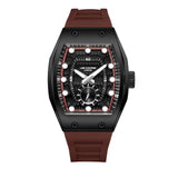 Lee Cooper Men's  Analog Watch Black Dial With Red Silicone Strap,LC08264.658