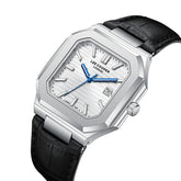 Lee Cooper Men's Date Analog Watch with Silver Dial and Black Leather Band, LC08268.331