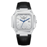 Lee Cooper Men's Date Analog Watch with Silver Dial and Black Leather Band, LC08268.331