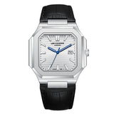 Lee Cooper Men's Date Analog Watch with Silver Dial and Black Leather Band, LC08268.331