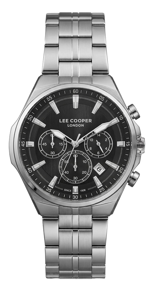 Lee Cooper Men's Multifunction Watch with Black Dial and Stainless Steel Band, LC08273.350