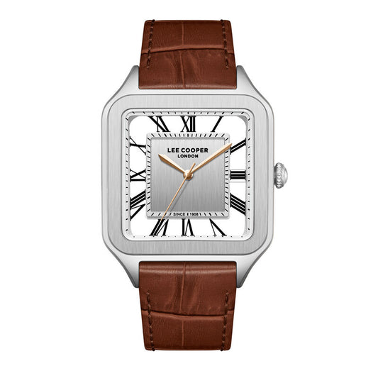 Lee Cooper, Men's, Analog Watch, Silver Dial, with Leather Band, LE-LC08277.332