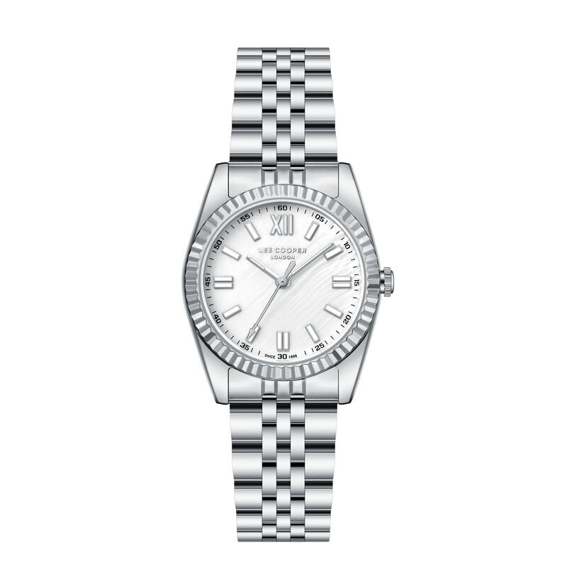Lee Cooper women analog watch, pearl dial with stainless steel strap, model LE-LC08303.320, Bahrain
