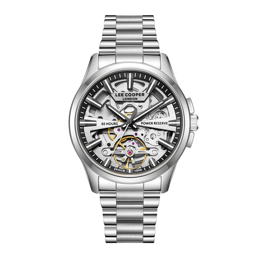 Lee Cooper Men's Automatic Watch with Black Dial and Stainless Steel Band, LC08311.350