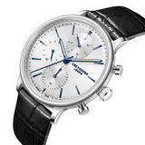 Lee Cooper Men's Multifunction Watch with Silver Dial and Black Leather Band, LC08333.331