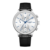 Lee Cooper Men's Multifunction Watch with Silver Dial and Black Leather Band, LC08333.331