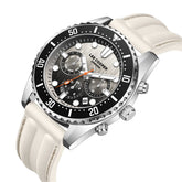 Lee Cooper Men's Multifunction Watch with Black Dial and Grey Silicone Band, LC08335.356