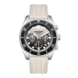 Lee Cooper Men's Multifunction Watch with Black Dial and Grey Silicone Band, LC08335.356