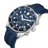 Lee Cooper Men's Multifunction Watch with Dark Blue Dial and Dark Blue Silicone Band, LC08335.399