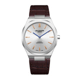 Lee Cooper Men's Analog Watch with Silver Dial and Dark Brown Leather Band, LC08336.332
