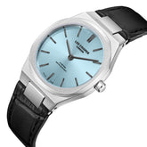 Lee Cooper Women's Analog Watch with Blue Dial and Black Leather Band, LC08337.301