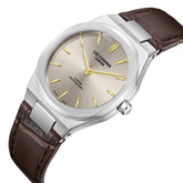Lee Cooper Women's Analog Watch with Grey Dial and Dark Brown Leather Band, LC08337.362