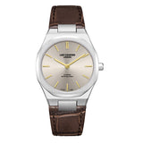 Lee Cooper Women's Analog Watch with Grey Dial and Dark Brown Leather Band, LC08337.362