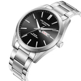 Lee Cooper Men's Date Analog Watch with Black Dial and Stainless Steel Band, LC08340.350