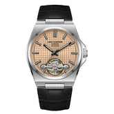 Lee Cooper Men's Automatic Watch with Grey Dial and Black Leather Band, LC08342.371