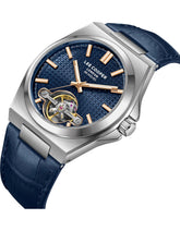 Lee Cooper Men's Automatic Watch with Blue Dial and Blue Leather Band, LC08342.399