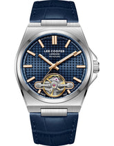 Lee Cooper Men's Automatic Watch with Blue Dial and Blue Leather Band, LC08342.399