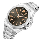 Lee Cooper Men's Date Analog Watch with Brown Dial and Stainless Steel Band, LC08343.340