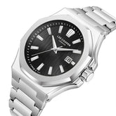 Lee Cooper Men's Date Analog Watch with Black Dial and Stainless Steel Band, LC08343.350