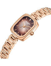 Lee Cooper Women's Analog Watch with Brown Dial and Rose Gold Stainless Steel Band, LC08347.440