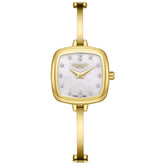 Lee Cooper Women's Analog Watch with White Mother Of Pearl Dial and Gold Stainless Steel Band, LC08353.120