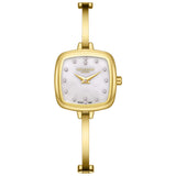 Lee Cooper Women's Analog Watch with White Mother Of Pearl Dial and Gold Stainless Steel Band, LC08353.120