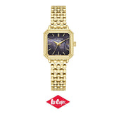 Lee Cooper Women's Analog Watch with Black Mother Of Pearl Dial and Gold Stainless Steel Band, LC08358.150