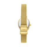Lee Cooper Women's Analog Watch with Brown Mother Of Pearl Dial and Gold Mesh Band, LC08360.140