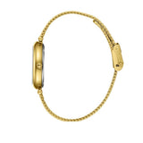 Lee Cooper Women's Analog Watch with Brown Mother Of Pearl Dial and Gold Mesh Band, LC08360.140