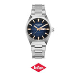 Lee Cooper Men's Date Analog Watch with Blue To Black Dial and Stainless Steel Band, LC08363.391