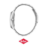 Lee Cooper Men's Date Analog Watch with Blue To Black Dial and Stainless Steel Band, LC08363.391