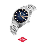 Lee Cooper Men's Date Analog Watch with Blue To Black Dial and Stainless Steel Band, LC08363.391
