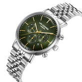 Lee Cooper Men's Multifunction Watch with Green Dial and Stainless Steel Band, LC08372.370