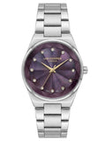 Lee Cooper Women's Analog Watch with Purple Mother Of Pearl Dial and Stainless Steel Band, LC08378.381