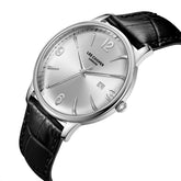 Lee Cooper Men's Analog Watch with Silver Dial and Black Leather Band, LC08379.331