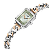 Lee Cooper Women's Analog Watch with Light Green Dial and Silver/Rose Gold Stainless Steel Band, LC08384.500