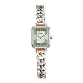 Lee Cooper Women's Analog Watch with Light Green Dial and Silver/Rose Gold Stainless Steel Band, LC08384.500