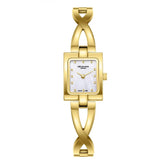 Lee Cooper Women's Analog Watch with White Mother Of Pearl Dial and Gold Stainless Steel Band, LC08385.120